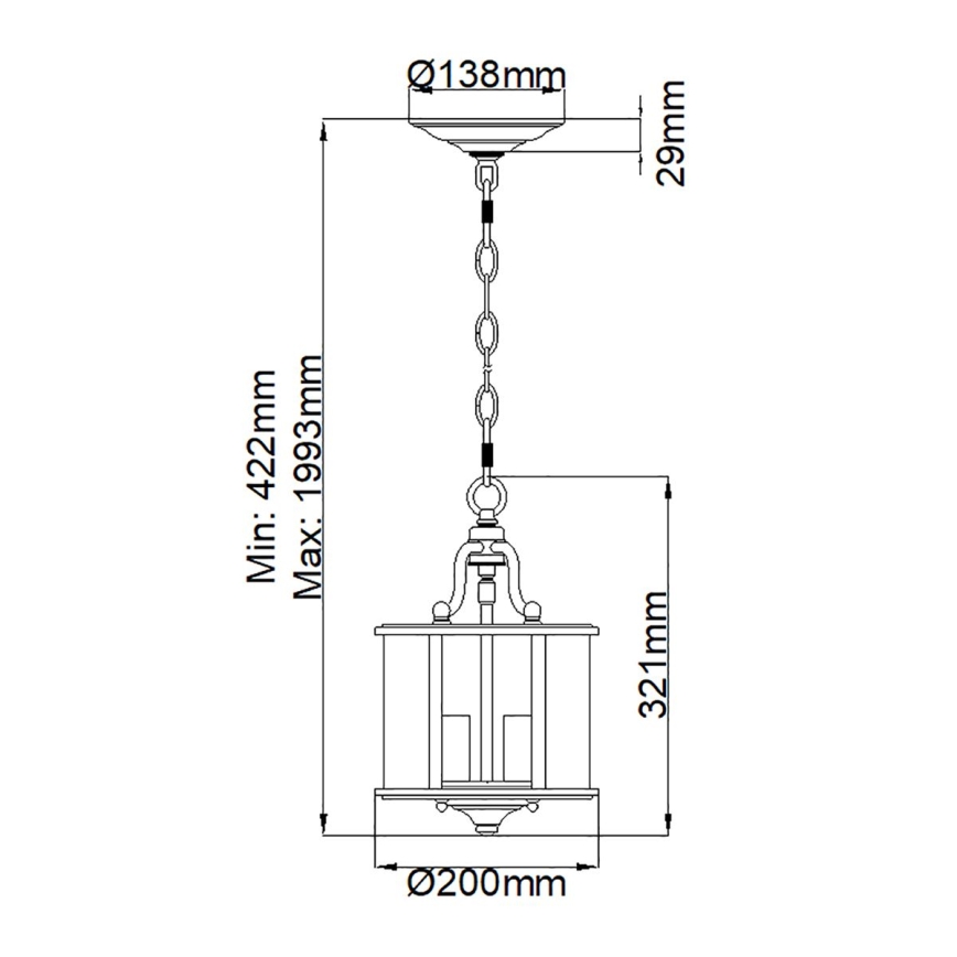 Hinkley - GENTRY-riippuvalaisin ketjukannikkeella, 3xE14/60W/230V, kiiltävä kromi