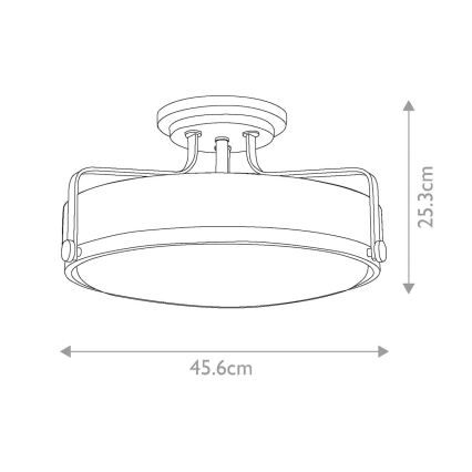 Hinkley - Pintakiinnitteinen kattovalaisin HARPER 3xE27/60W/230V Ø 45,6 cm kiiltävä kromi