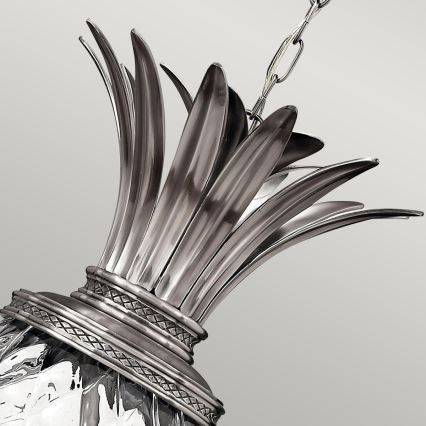 Hinkley - Kattokruunu ketjussa PLANTATION 4xE14/40W/230V hopea