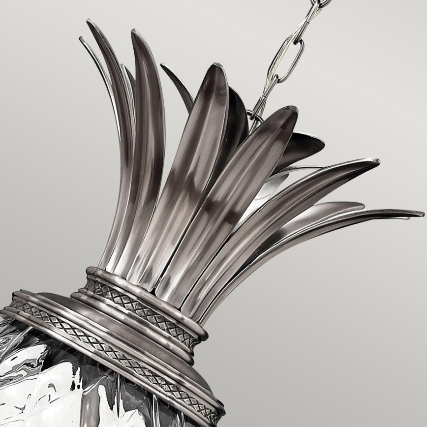 Hinkley - Kattokruunu ketjussa PLANTATION 4xE14/40W/230V hopea