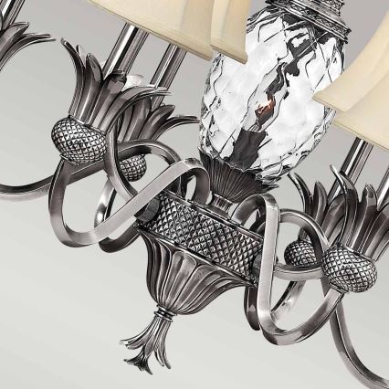 Hinkley - Kattokruunu ketjussa PLANTATION 7xE14/40W/230V hopea