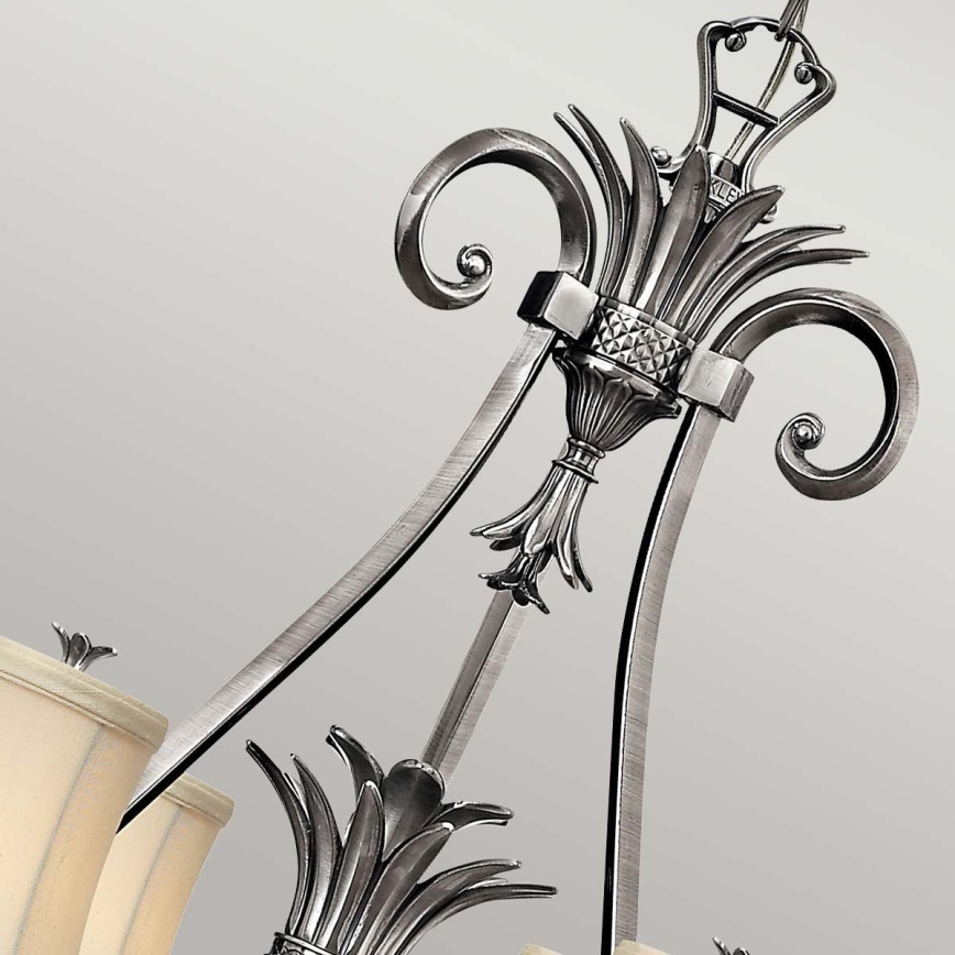 Hinkley - Kattokruunu ketjussa PLANTATION 7xE14/40W/230V hopea