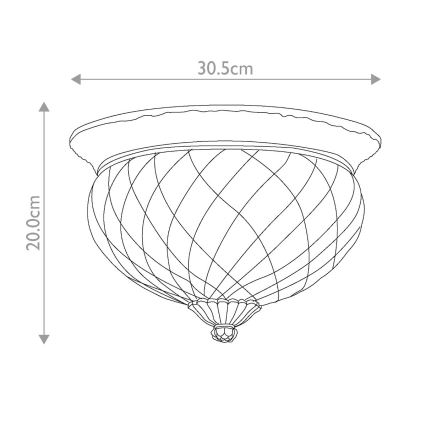 Hinkley - Kattovalo PLANTATION 2xE27/60W/230V messinki
