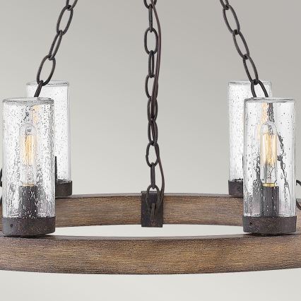 Hinkley - Ketjulla ripustettava kattokruunu SAWYER 6xE14/40W/230V ruskea