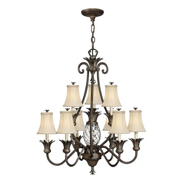 Hinkley - Kattokruunu ketjussa PLANTATION 10xE14/40W/230V pronssi