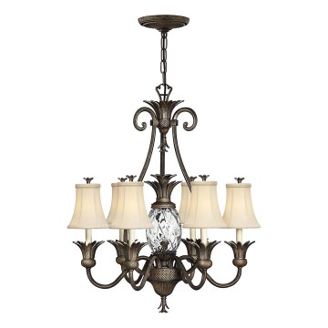 Hinkley - Kattokruunu ketjussa PLANTATION 7xE14/40W/230V pronssi