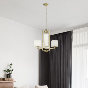 Hinkley - Ketjulla ripustettava kattokruunu HAMPTON 4xE27/60W/230V kultainen