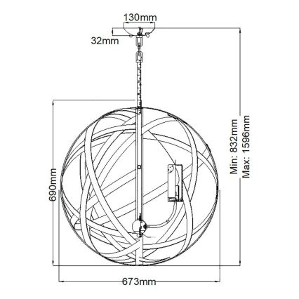 Hinkley - Ulkokattokruunu CARSON 5xE14/40W/230V IP44