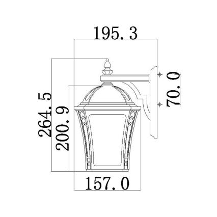 Hinkley - Ulkoseinävalaisin WABASH 1xE27/60W/230V IP44 ruskea