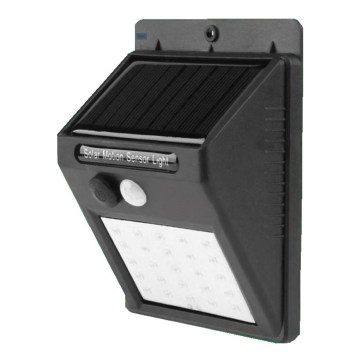 HÖFFTECH - LED-aurinkokennolla varustettu seinävalaisin tunnistimella, 3,7 V 1200 mAh, IP65