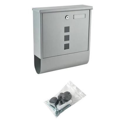 Hopeanvärinen postilaatikko 34x30,7 cm