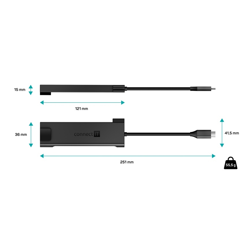 CONNECT IT CHU-8020-AN - USB-C hub 5in1