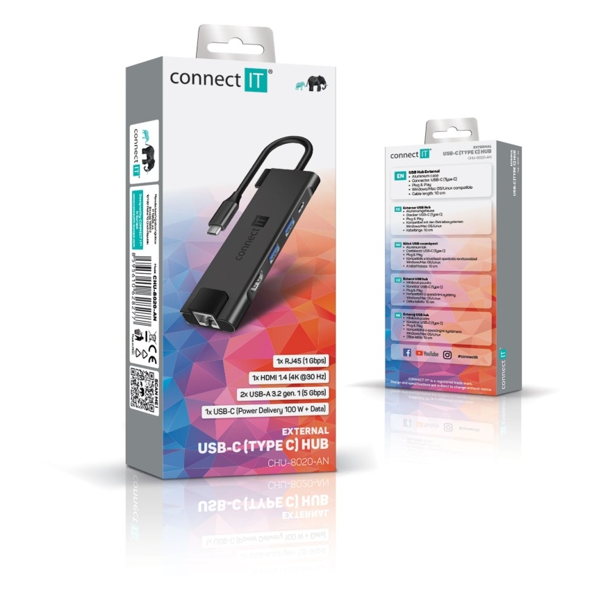 CONNECT IT CHU-8020-AN - USB-C hub 5in1