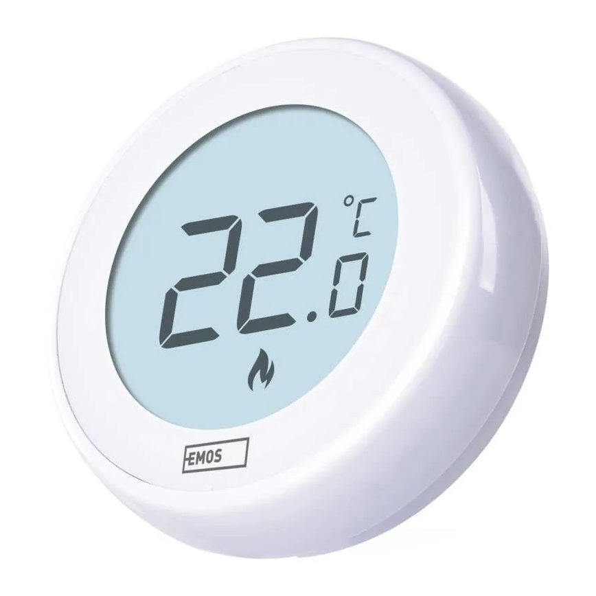 Huoneen manuaalinen termostaatti 230V/6A 2xAA valkoinen