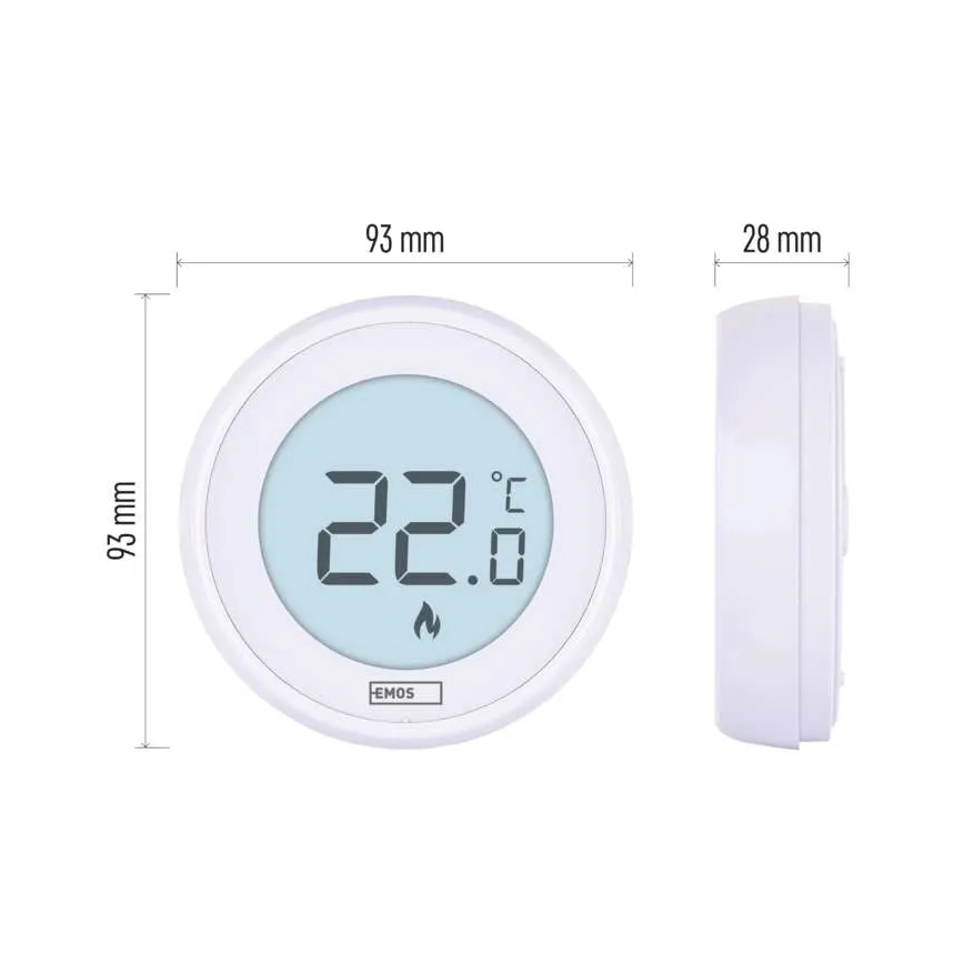 Huoneen manuaalinen termostaatti 230V/6A 2xAA valkoinen