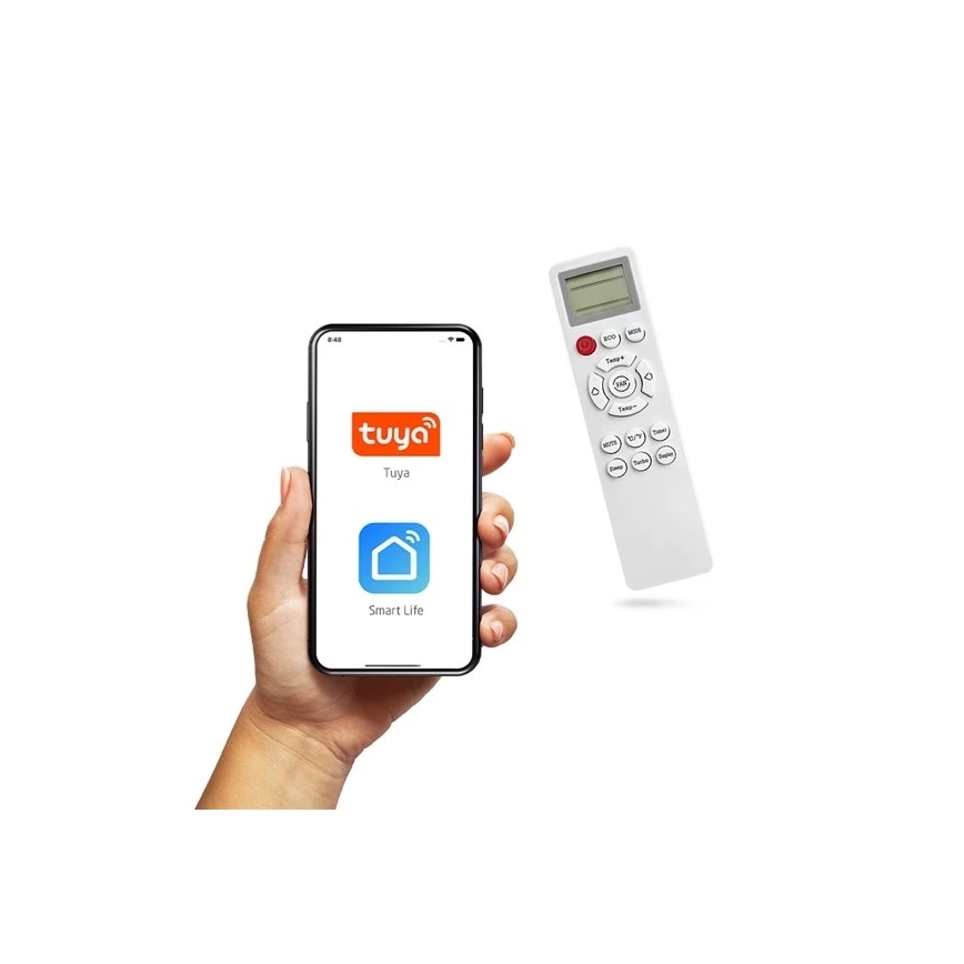 Hybridinen aurinkokäyttöinen ilmastointilaite 3,5 kW, Tuya, valkoinen + kaukosäädin