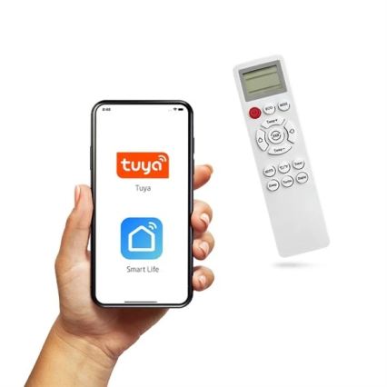 Hybridinen aurinkosähköllä toimiva ilmastointilaite 5kW Tuya Wi-Fi valkoinen + kaukosäädin