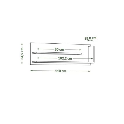 Hylly FRED antrasiitti/artisaanipuu
