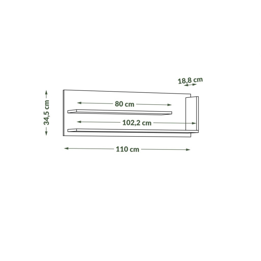 Hylly FRED antrasiitti/artisaanipuu