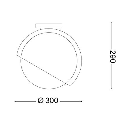 Ideal Lux - BLOOM kattovalaisin 1xE27/42W/230V Ø 30 cm musta