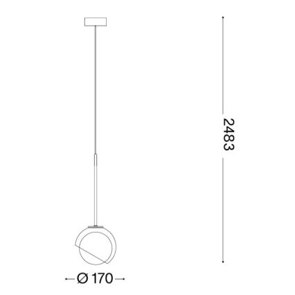 Ideal Lux - BLOOM-riippuvalaisin kaapelilla 1xE27/42W/230V, halkaisija 17 cm, musta