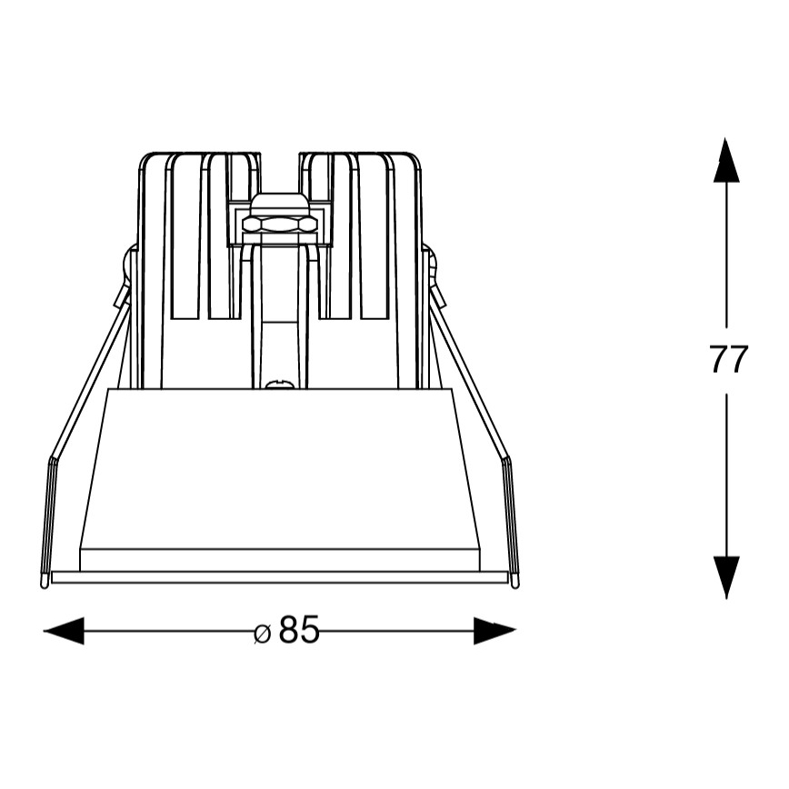 Ideal Lux - kylpyhuoneen alakattoon upotettava LED-valaisin GAME TRIM LED/11W/230V 3000K CRI 90 halkaisija 8,5 cm IP65 musta