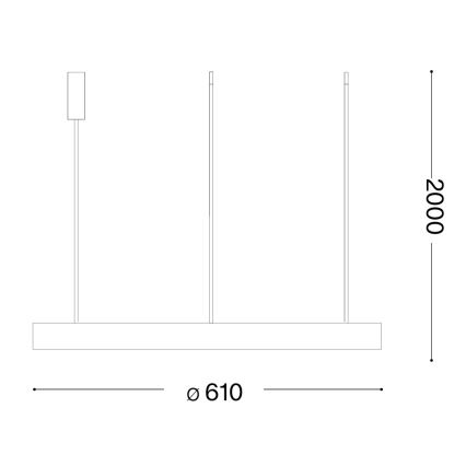Ideal Lux - GEMINI LED kaapelikiinnitteinen riippuvalaisin LED/47W/230V 2700K Ø 61 cm CRI 90 valkoinen