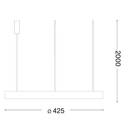 Ideal Lux - GEMINI LED-riippuvalaisin kaapelilla, 36 W, 230 V, 4000 K, halkaisija 42,5 cm, CRI 90, valkoinen