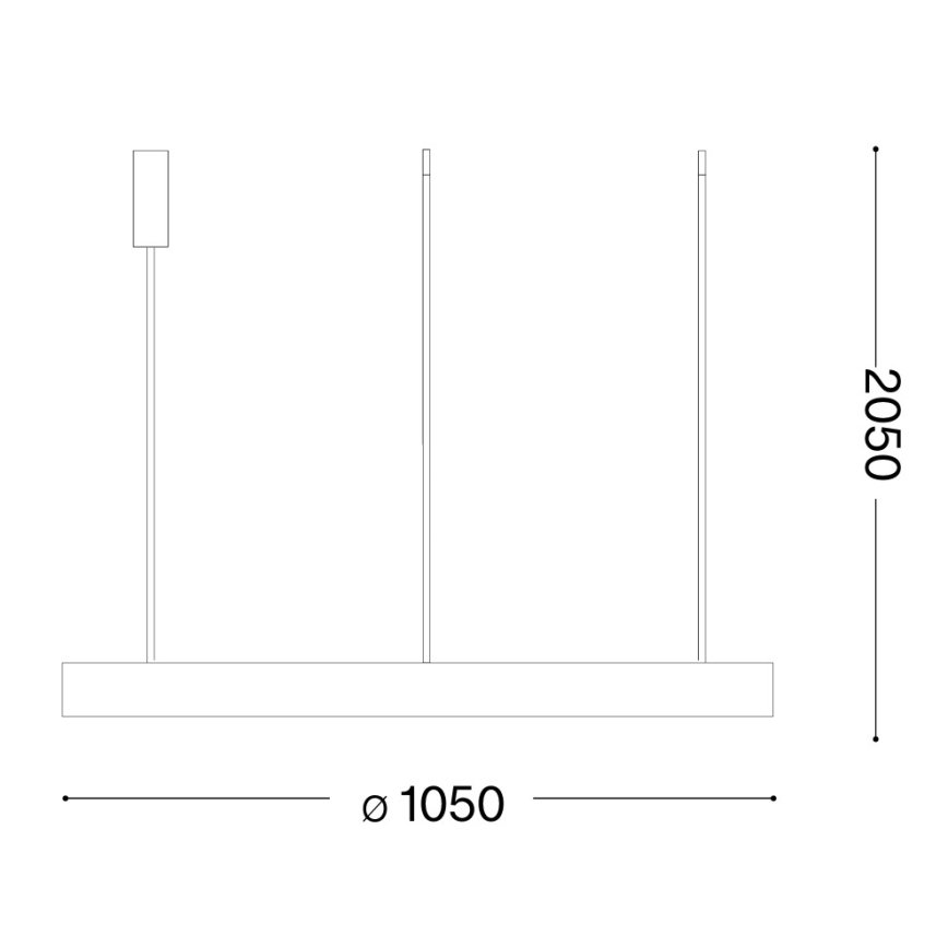 Ideal Lux - GEMINI LED-riippuvalaisin kaapelilla, 78 W / 230 V, 2700 K, Ø 105 cm, CRI 90, messinki