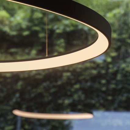 Ideal Lux - GEMINI LED -riippuvalaisin vaijerilla, 36W/230V, 4000K, halkaisija 42,5 cm, CRI 90, musta