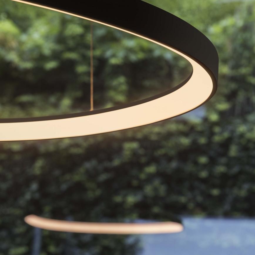Ideal Lux - GEMINI LED -riippuvalaisin vaijerilla, 36W/230V, 4000K, halkaisija 42,5 cm, CRI 90, musta