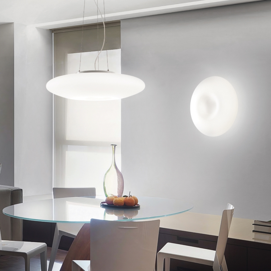 Ideal Lux - GLORY riippuvalaisin vaijerikiinnityksellä 5xE27/60W/230V, halkaisija 60 cm, valkoinen