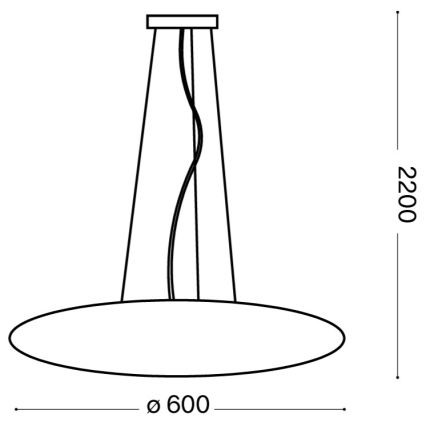 Ideal Lux - GLORY riippuvalaisin vaijerikiinnityksellä 5xE27/60W/230V, halkaisija 60 cm, valkoinen