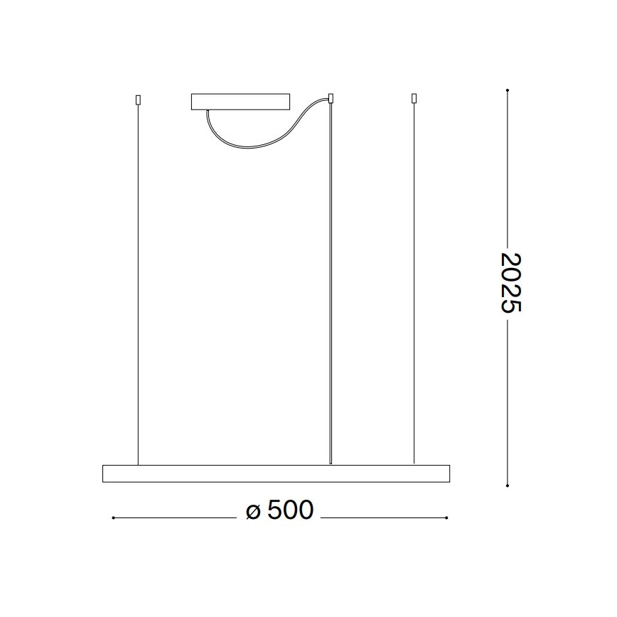 Ideal Lux - Himmennettävä LED-kattokruunu johdossa ORACLE SLIM LED/28W/230V 4000K halkaisija 50 cm CRI 90 musta