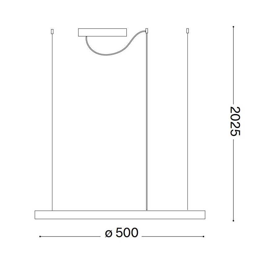 Ideal Lux - Himmennettävä LED-kattokruunu johdossa ORACLE SLIM LED/28W/230V 4000K halkaisija 50 cm CRI 90 valkoinen