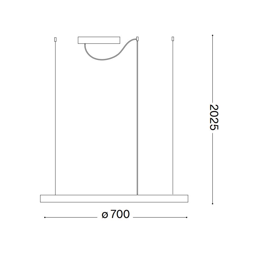 Ideal Lux - Himmennettävä LED-kattokruunu johdossa ORACLE SLIM LED/40W/230V 4000K halkaisija 70 cm CRI 90 valkoinen