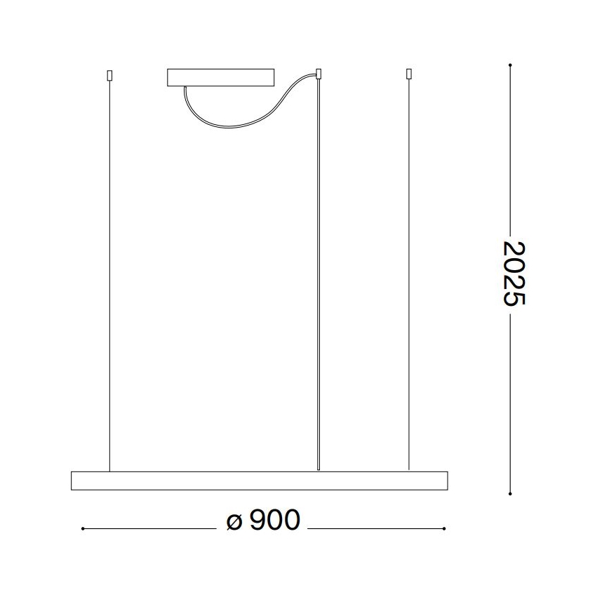 Ideal Lux - Himmennettävä LED-kattokruunu johdossa ORACLE SLIM LED/42W/230V 4000K halkaisija 90 cm CRI 90 musta