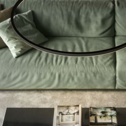 Ideal Lux - Himmennettävä LED-kattokruunu johdossa ORACLE SLIM LED/83W/230V 4000K halkaisija 150 cm CRI 90 musta