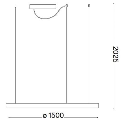 Ideal Lux - Himmennettävä LED-kattokruunu johdossa ORACLE SLIM LED/83W/230V 4000K halkaisija 150 cm CRI 90 musta