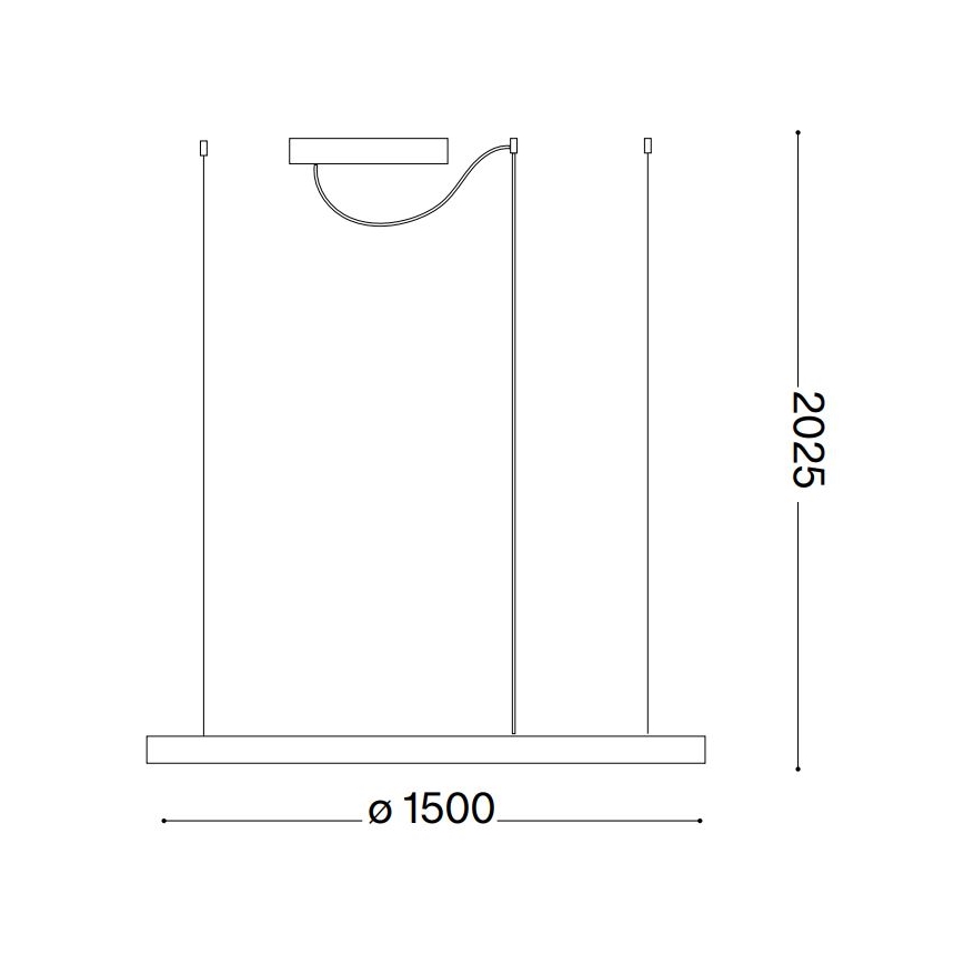 Ideal Lux - Himmennettävä LED-kattokruunu johdossa ORACLE SLIM LED/83W/230V 4000K halkaisija 150 cm CRI 90 musta