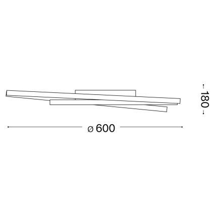 Ideal Lux - Himmennettävä LED-kattovalaisin OZ LED/48W/230V halkaisija 60 cm CRI 90 musta