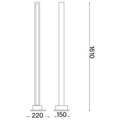 Ideal Lux - Himmennettävä LED-lattiavalaisin CRAFT LED/26W/230V CRI 90 pyökki