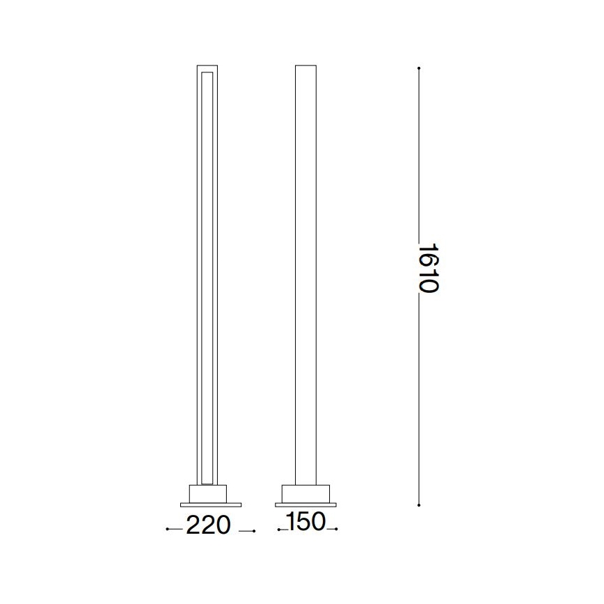 Ideal Lux - Himmennettävä LED-lattiavalaisin CRAFT LED/26W/230V CRI 90 pyökki