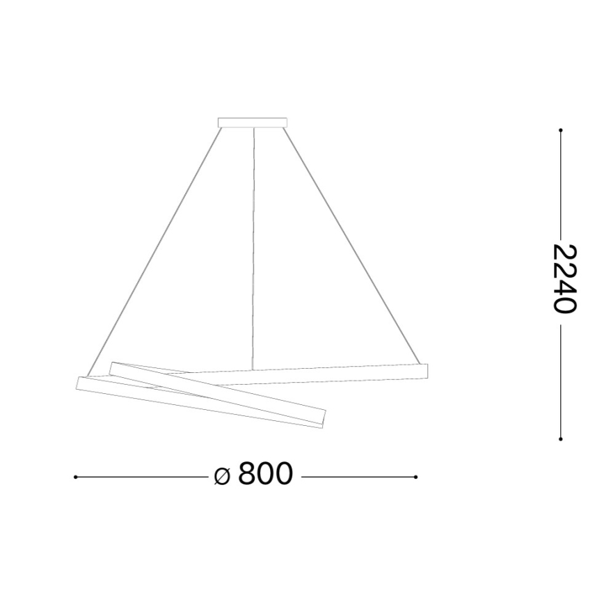 Ideal Lux - LED-himmennettävä riippuvalaisin vaijerilla OZ LED/55W/230V, halkaisija 80 cm, CRI 90, kultainen