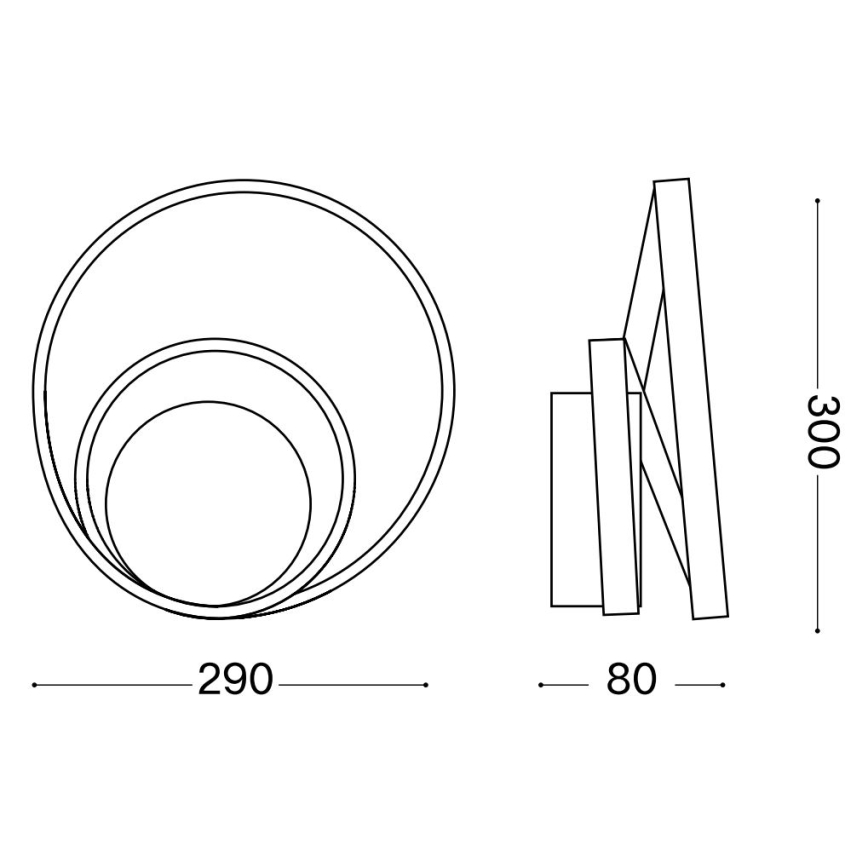 Ideal Lux - Himmennettävä LED-seinävalaisin OZ LED/28W/230V CRI 90 kulta