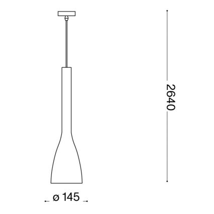 Ideal Lux - kaapelikiinnitteinen riippuvalaisin FLUT 1xE27/60W/230V, halkaisija 14,5 cm, musta