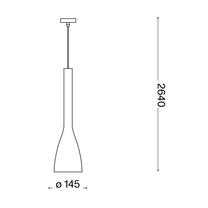Ideal Lux - kaapelikiinnitteinen riippuvalaisin FLUT 1xE27/60W/230V, halkaisija 14,5 cm, musta