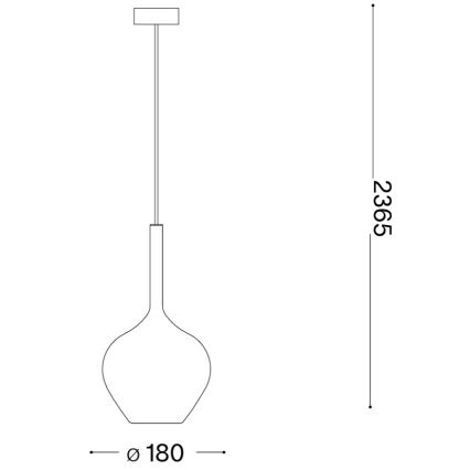 Ideal Lux - Kaapelikiinnitteinen riippuvalaisin KALIQUE 1xE27/42W/230V halkaisija 18 cm savunsininen