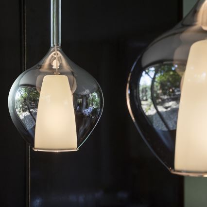 Ideal Lux - KALIQUE vaijerikiinnitteinen riippuvalaisin 1xE27/42W/230V Ø 18 cm savunmusta
