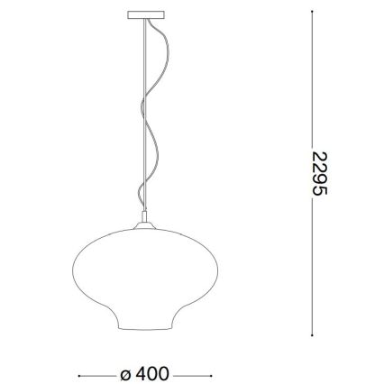 Ideal Lux - Kattokruunu johdossa BISTRO 1xE27/60W/230V halkaisija 40 cm savuinen